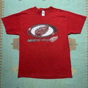 Vintage 90s graphic t shirt Detroit red wings NHL hockey logo 7 adult XL